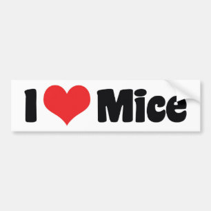 I Love Heart Mice - Mouse Lover Bumper Sticker