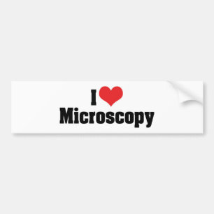 I Love Heart Microscopy Bumper Sticker