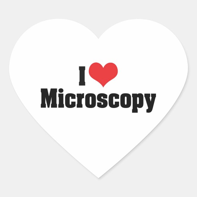 I Love Heart Microscopy Sticker (Front)