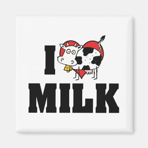 I Love Heart Milk - Cow Juice Dairy Lover Magnet