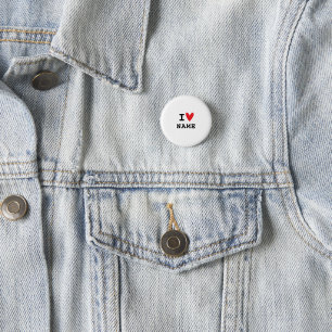 I love heart minimal 3 cm round badge