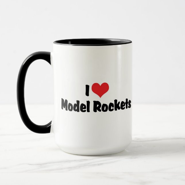I Love Heart Model Rockets - Rocketry Lover Mug (Left)