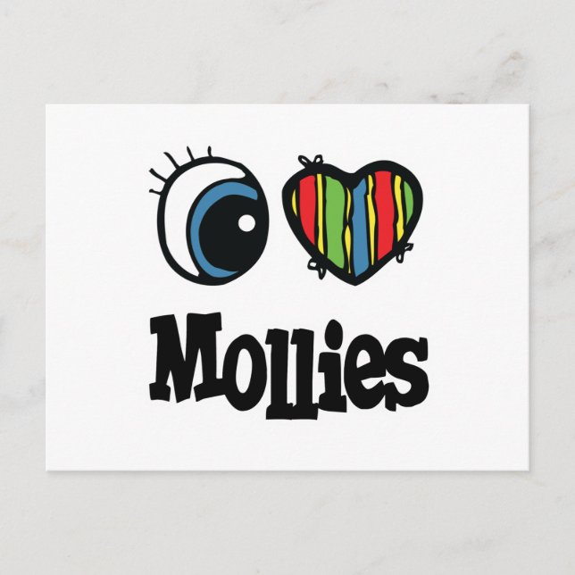 I Love (Heart) Mollies Postcard (Front)
