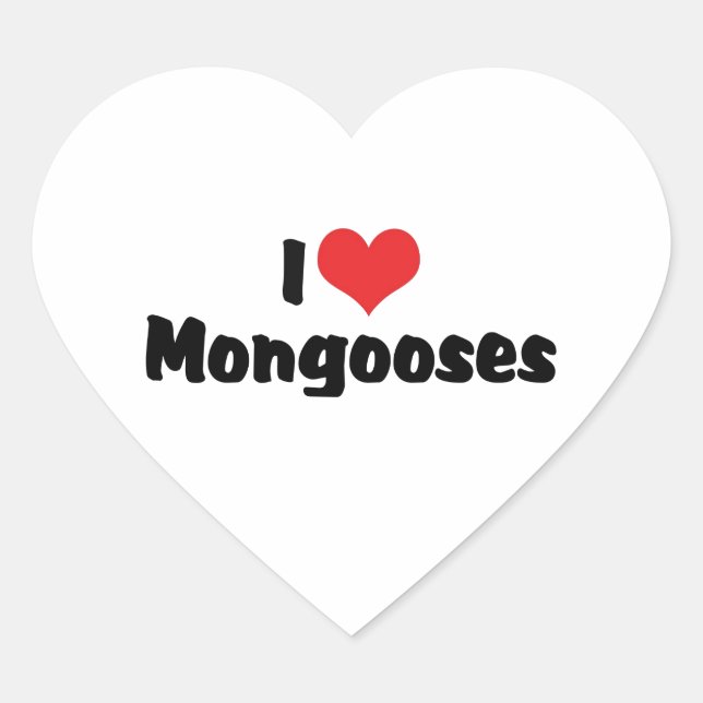 I Love Heart Mongooses - Mongoose Lover Sticker (Front)