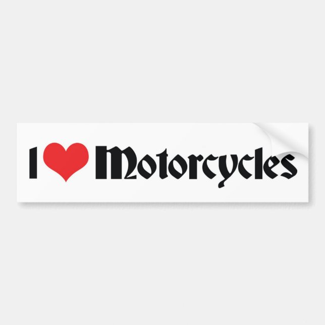 I Love Heart Motorcycles Bumper Sticker (Front)