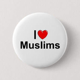 I Love (Heart) Muslims 6 Cm Round Badge