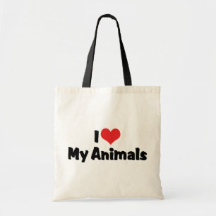 I Love Heart My Animals - Pet Lover Tote Bag