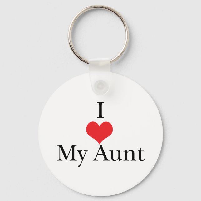 I Love (Heart) My Aunt Key Ring (Front)
