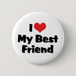 I Love Heart My Best Friend - BFF 6 Cm Round Badge