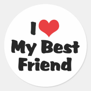 I Love Heart My Best Friend - BFF Classic Round Sticker
