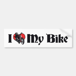 I Love Heart My Bike - Bicycle Motorcycle Lover Bumper Sticker