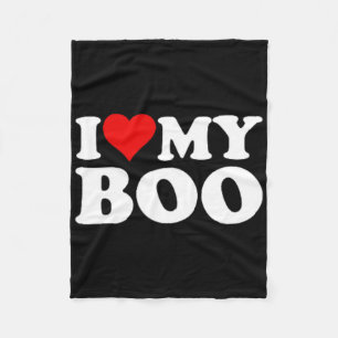 I Love Heart My Boo Bybe Bye Boyfriend Girlfriend  Fleece Blanket