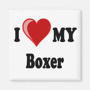 I Love (Heart) My Boxer Dog Magnet