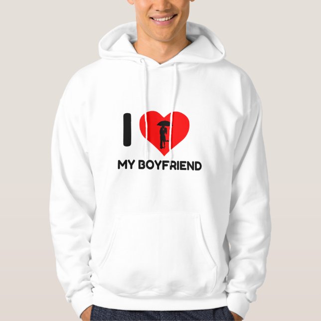 I LOVE HEART MY BOYFRIEND HOODIE (Front)