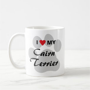I Love (Heart) My Cairn Terrier Pawprint Coffee Mug