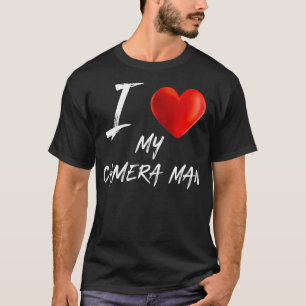 I Love Heart MY CAMERA MAN Photography T Shirt