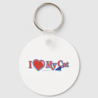 I Love Heart My Cat Key Ring