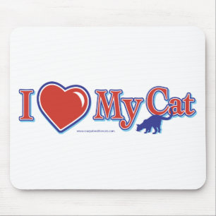I Love Heart My Cat Mouse Pad