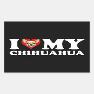 I Love (Heart) My Chihuahua Rectangular Sticker