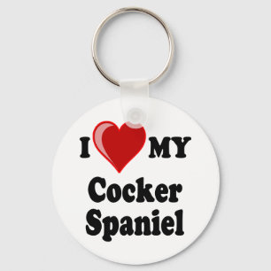 I Love (Heart) My Cocker Spaniel Dog Key Ring