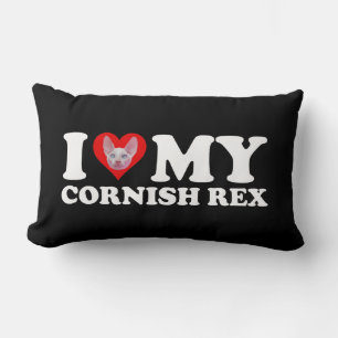 I Love (Heart) My Cornish Rex Lumbar Cushion