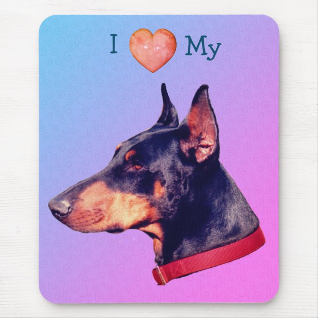 I Love Heart My Doberman  Mouse Pad (Front)