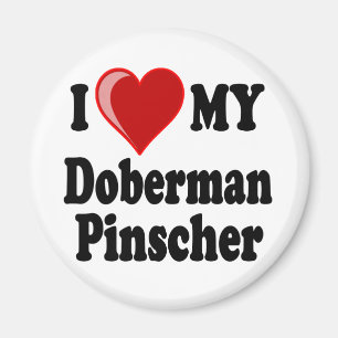 I Love (Heart) My Doberman Pinscher Dog Magnet