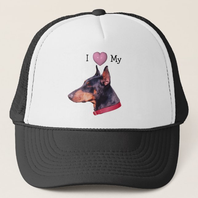 I Love Heart My Doberman Pinscher Hat (Front)