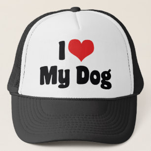 I Love Heart My Dog - Dog Lover Trucker Hat