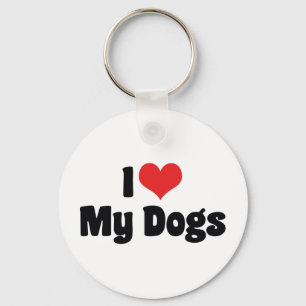 I Love Heart My Dogs - Animal Lover Key Ring