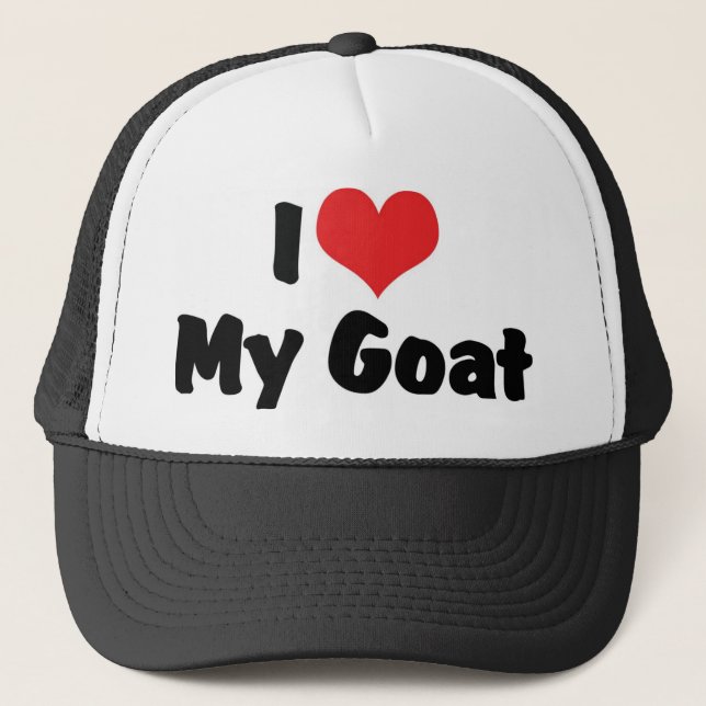 I Love Heart My Goat Trucker Hat (Front)