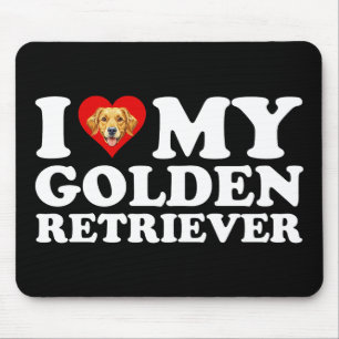 I Love (Heart) My Golden Retriever Mouse Pad