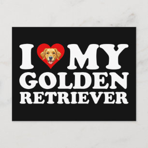 I Love (Heart) My Golden Retriever Postcard