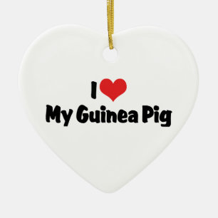 I love Heart My Guinea Pig Ceramic Tree Decoration