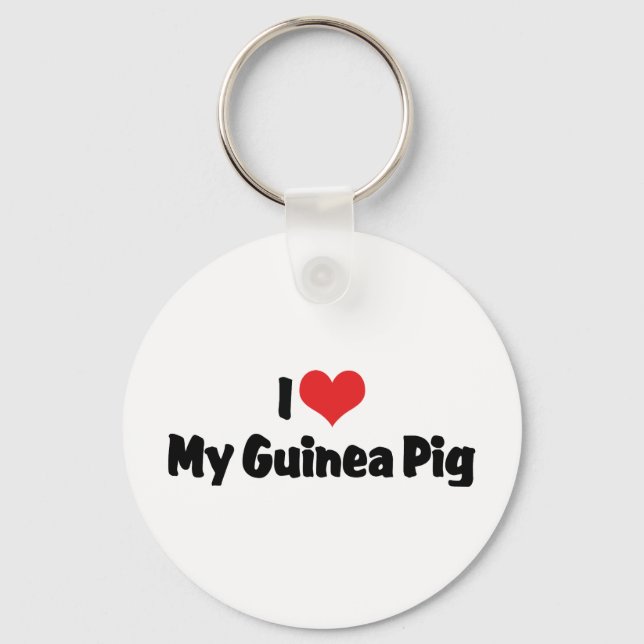 I Love Heart My Guinea Pig Key Ring (Front)