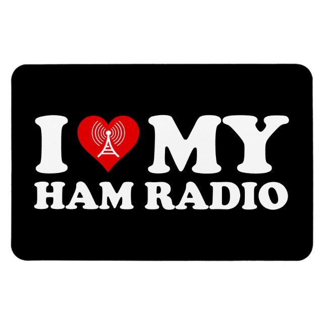 I Love (Heart) My Ham Radio Magnet (Horizontal)