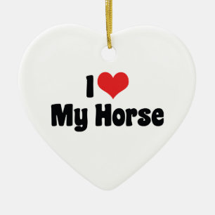 I Love Heart My Horse - Horse Lover Ceramic Tree Decoration