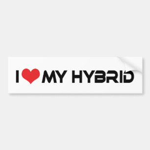 I Love Heart My Hybrid - Electric Car Lover Bumper Sticker