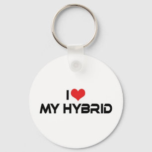 I Love Heart My Hybrid - Electric Car Lover Key Ring