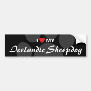 I Love (Heart) My Icelandic Sheepdog Bumper Sticker