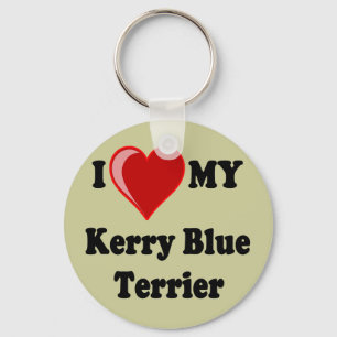 I Love (Heart) My Kerry Blue Terrier Dog Key Ring