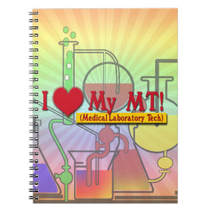 I LOVE (HEART) MY MLT! MEDICAL LAB TECH SPIRAL NOTEBOOK