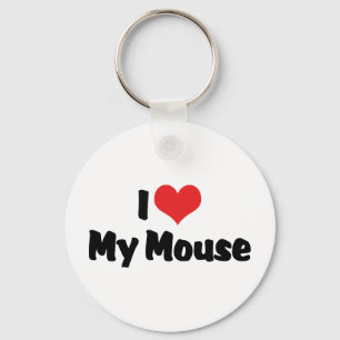 I Love Heart My Mouse Key Ring