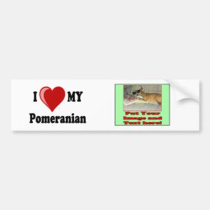 I Love (Heart) My Pomeranian Dog Bumper Sticker