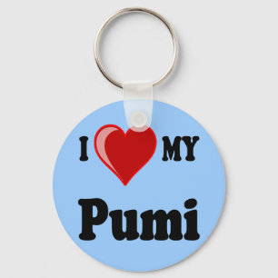 I Love (Heart) My Pumi Dog Key Ring