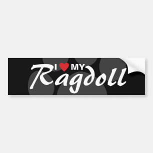 I Love (Heart) My Ragdoll Bumper Sticker