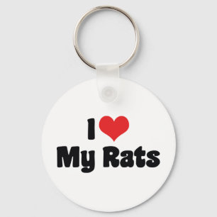 I Love Heart My Rats - Pet Rat Lover Key Ring