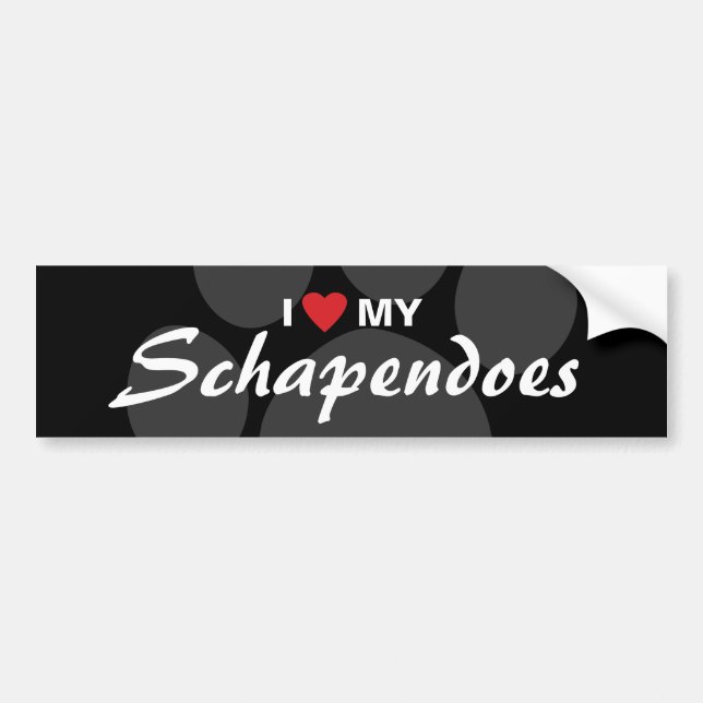 I Love (Heart) My Schapendoes Bumper Sticker (Front)