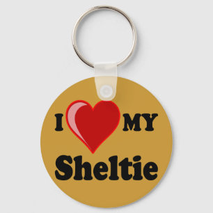 I Love (Heart) My Sheltie Dog Key Ring