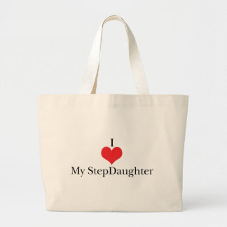 I Love (Heart) My StepDaughter Large Tote Bag